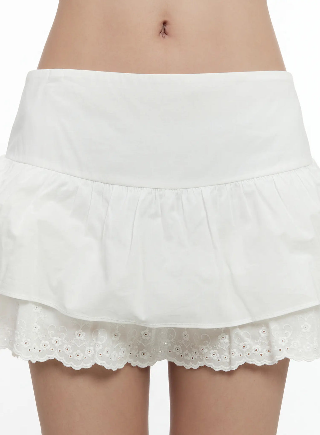Eyelet Tiered Mini Skirt CG501
