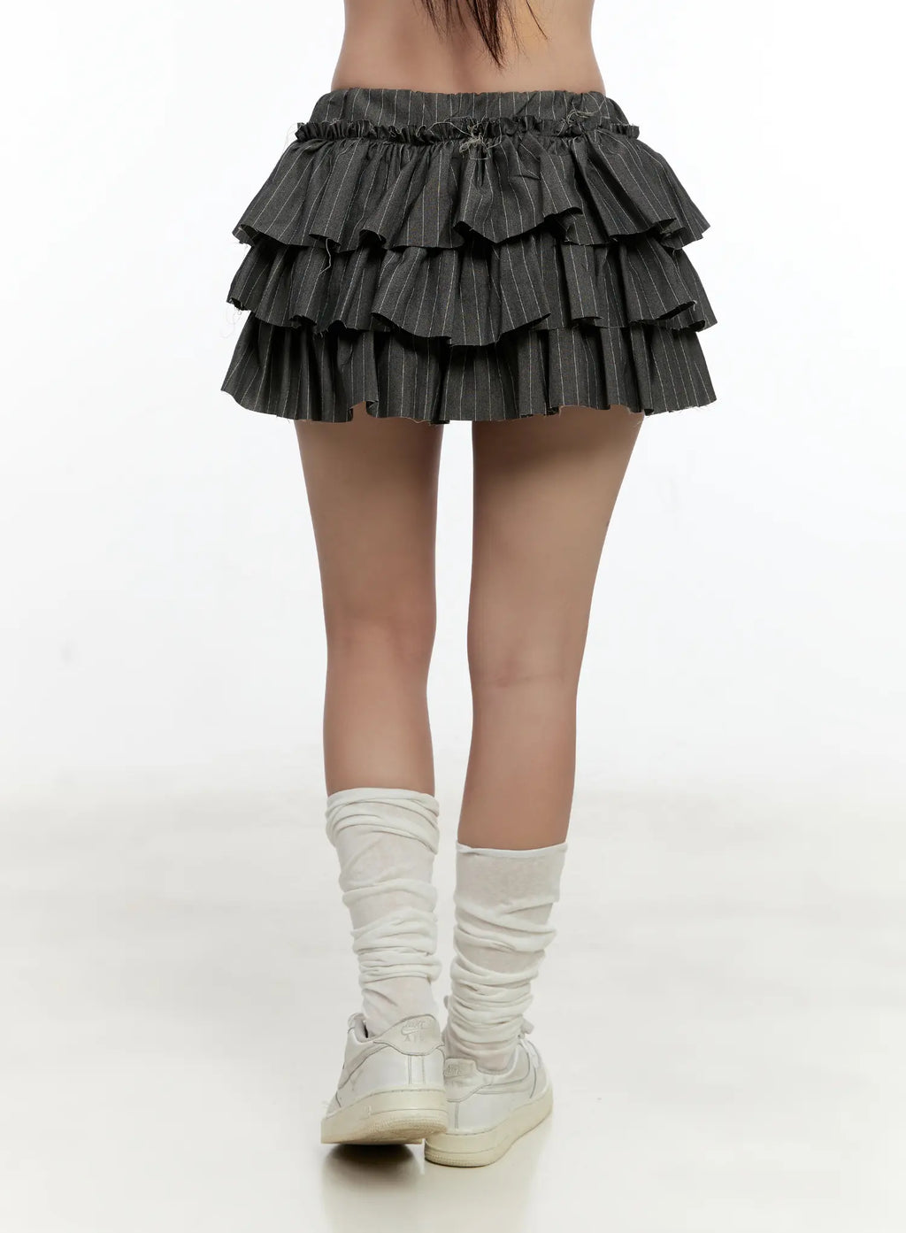 Striped Ruffle Mini Skirt CL531