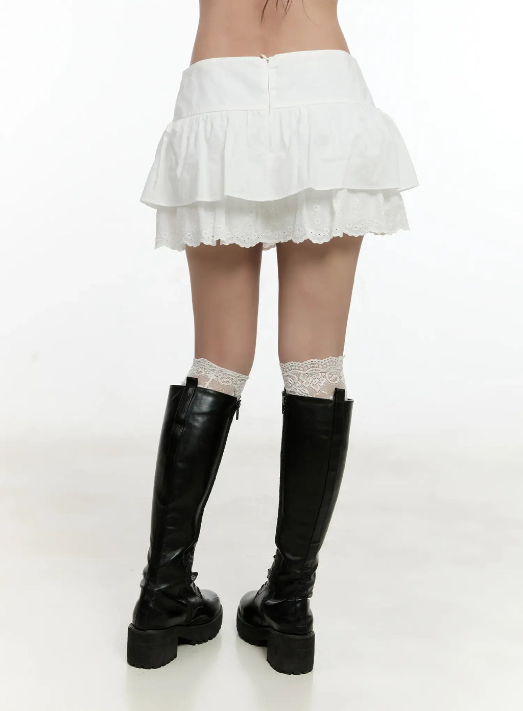 Eyelet Tiered Mini Skirt CG501
