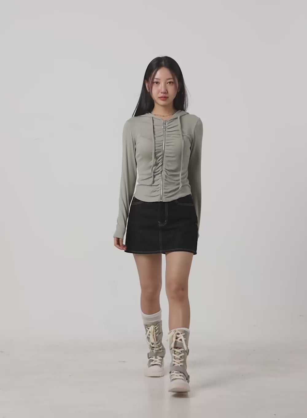 Denim Stitch Mini Skirt CO402