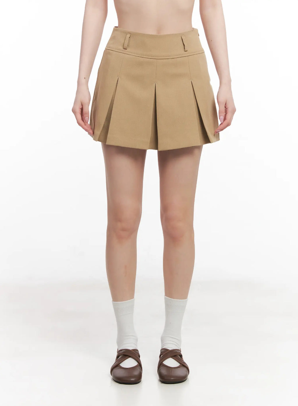 High-Waist Pleated Mini Skirt CU511